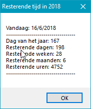 Aantal dagen tot jaareinde - resultaat