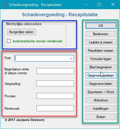 Recapitulatie - Gebruikersformulier